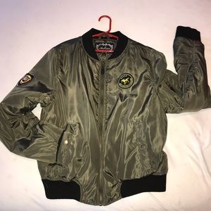 Green bomber jacket